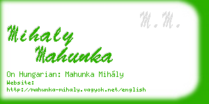 mihaly mahunka business card